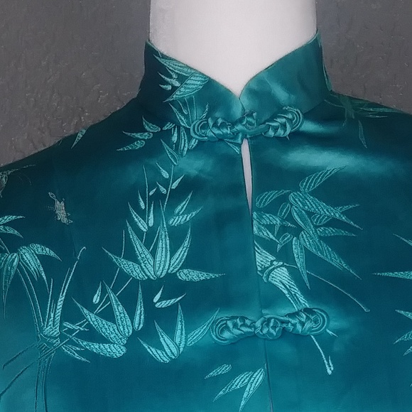 Vintage Teal Mandarin Collar Jacket - Picture 6 of 6